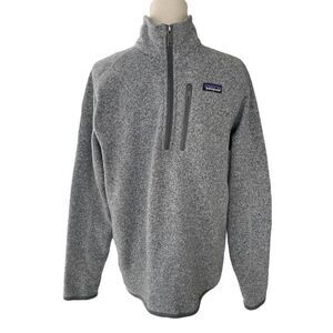 Patagonia Men's Half-Zip Better Sweater Pullover Fleece Sweater Grey Size Medium